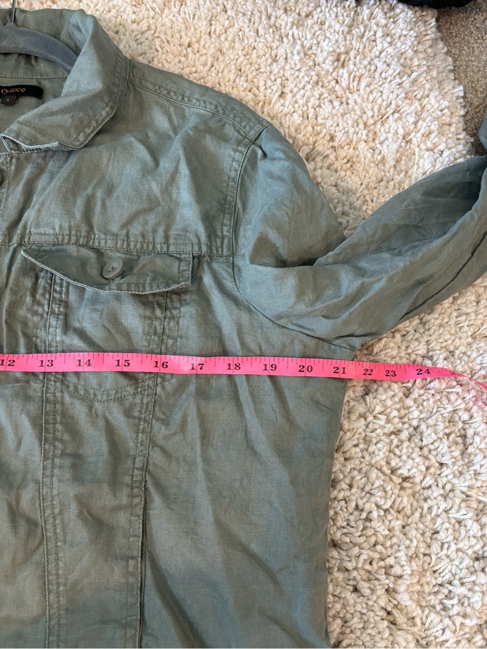 Quince Green Linen Lightweight Jacket Large - Picture 6 of 7